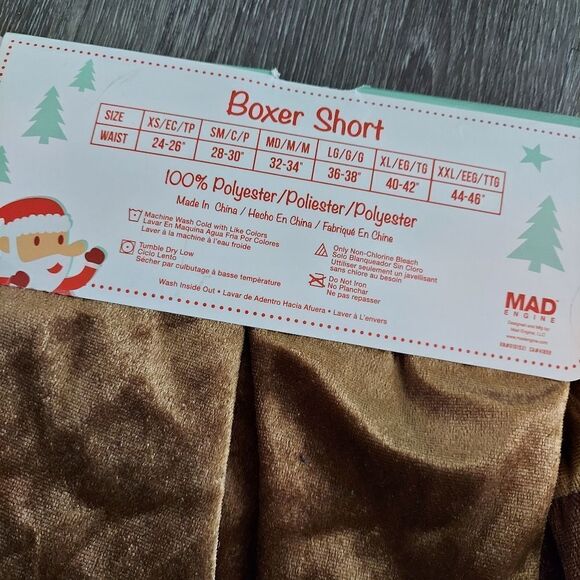 New Santa's Holiday Shop *Brown* Rudy Boxer Shorts! Size: Extra Large - Picture 3 of 4